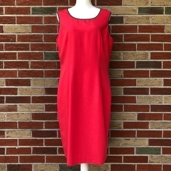 Vintage 1990s Oleg Cassini Pink Black Sleeveless Dress 👗